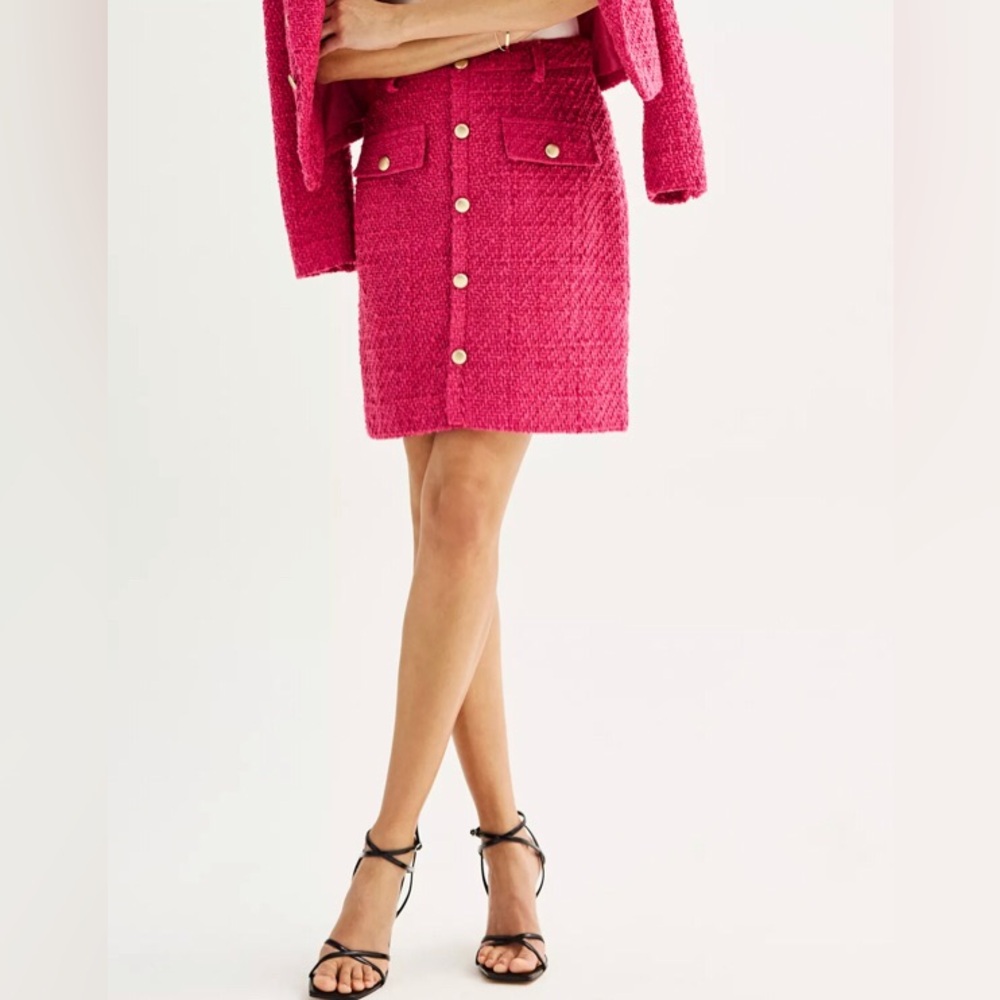 Nine West Pink Textured Skirt